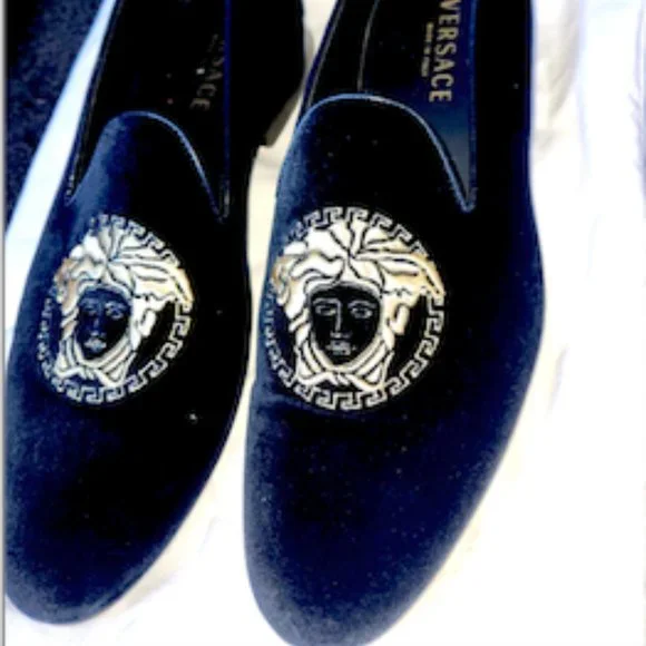 HAND MADE MEN LION EMBROIDERY BLACK HANDMADE VELVET LOAFERS SHOES Men Black Velvet Loafers Slipon Shoes With Hand Embroidery  main image 2